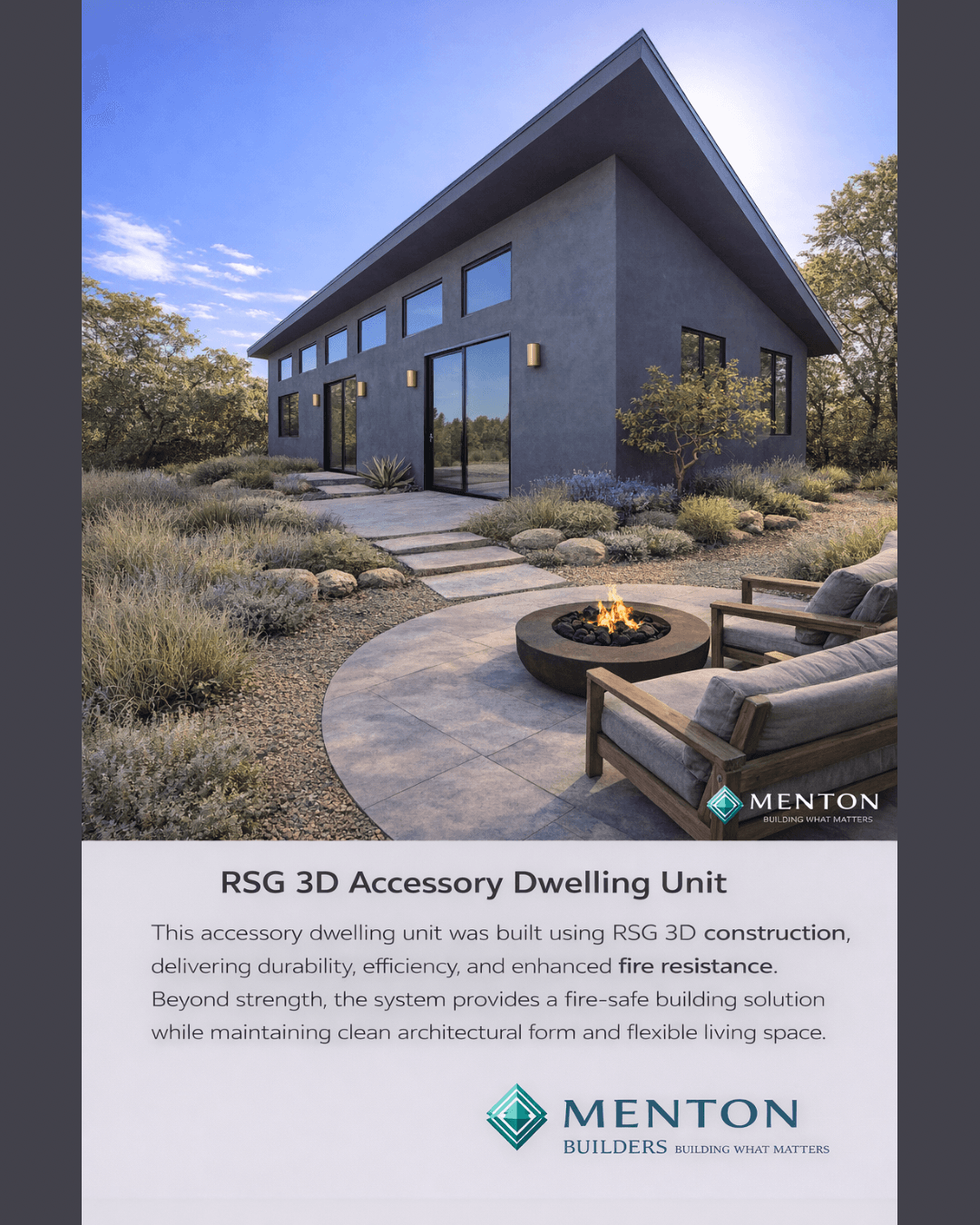 RSG 3D accessory dwelling unit with fire pit patio