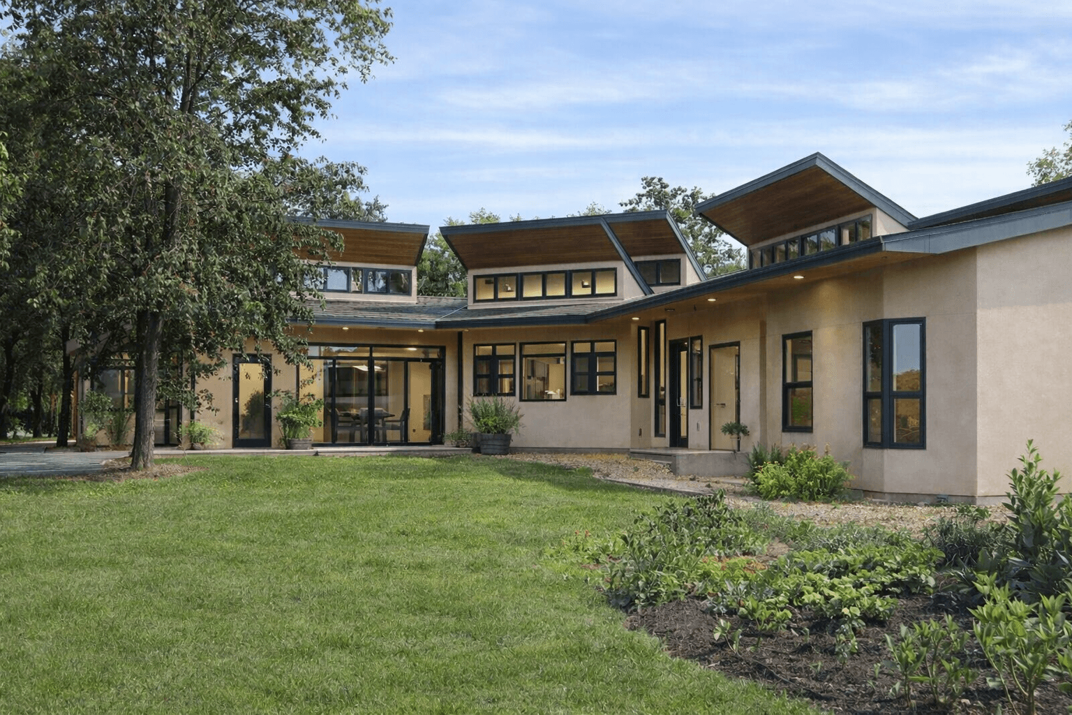 Rammed earth modern home
